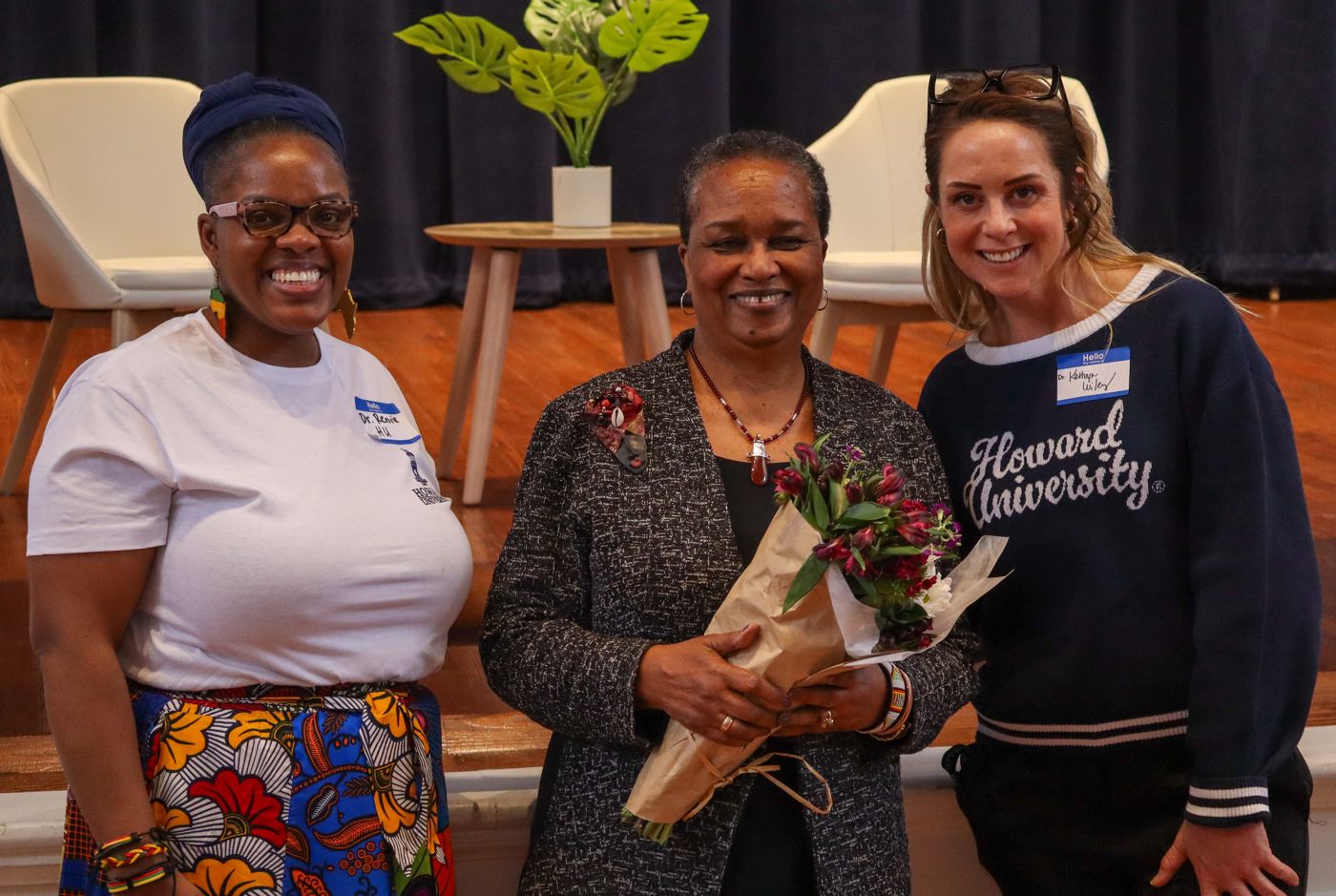 Dr. Alicia Renix, Dr. Joyce King, and Dr. Kathryn Wiley after the opening keynote